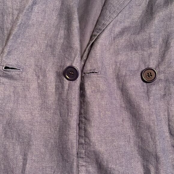 Madewell Double-Breasted Crossover Blazer in 100% Linen blue Women’s Sz XXS NWOT - Picture 12 of 13